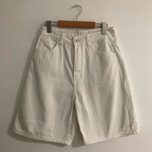 White High Rise Mid Thigh Jorts